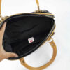 Bauletto Leren Handtas met Dubbele Handvatten in Zwart