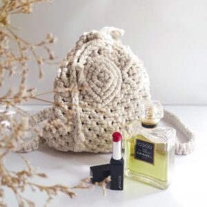 Boho Macramé Rugzak Handgemaakt voor Vrouwen