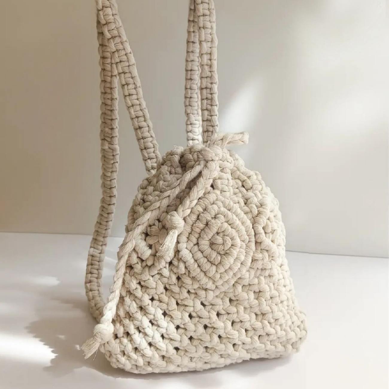 Boho Macramé Rugzak Handgemaakt voor Vrouwen