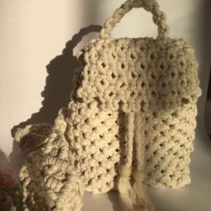 Boho Macramé Rugzak Handgemaakt – Melkachtig