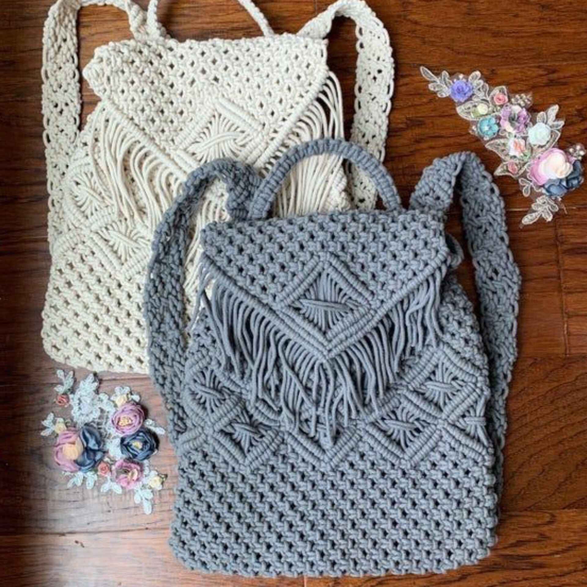 Boho Macramé Rugzak Model Kwast