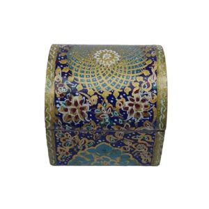 Handgemaakte Vierkante Beendoos – Blauw Eslimi