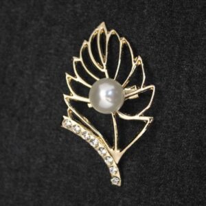 Broche Speld van Metaal met Gouden Blad