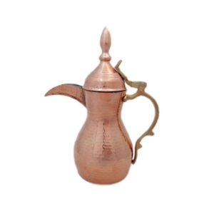 Koperen Dallah Koffiepot for het Zetten van Qahwa & Arabische Koffie met Messing Handvat