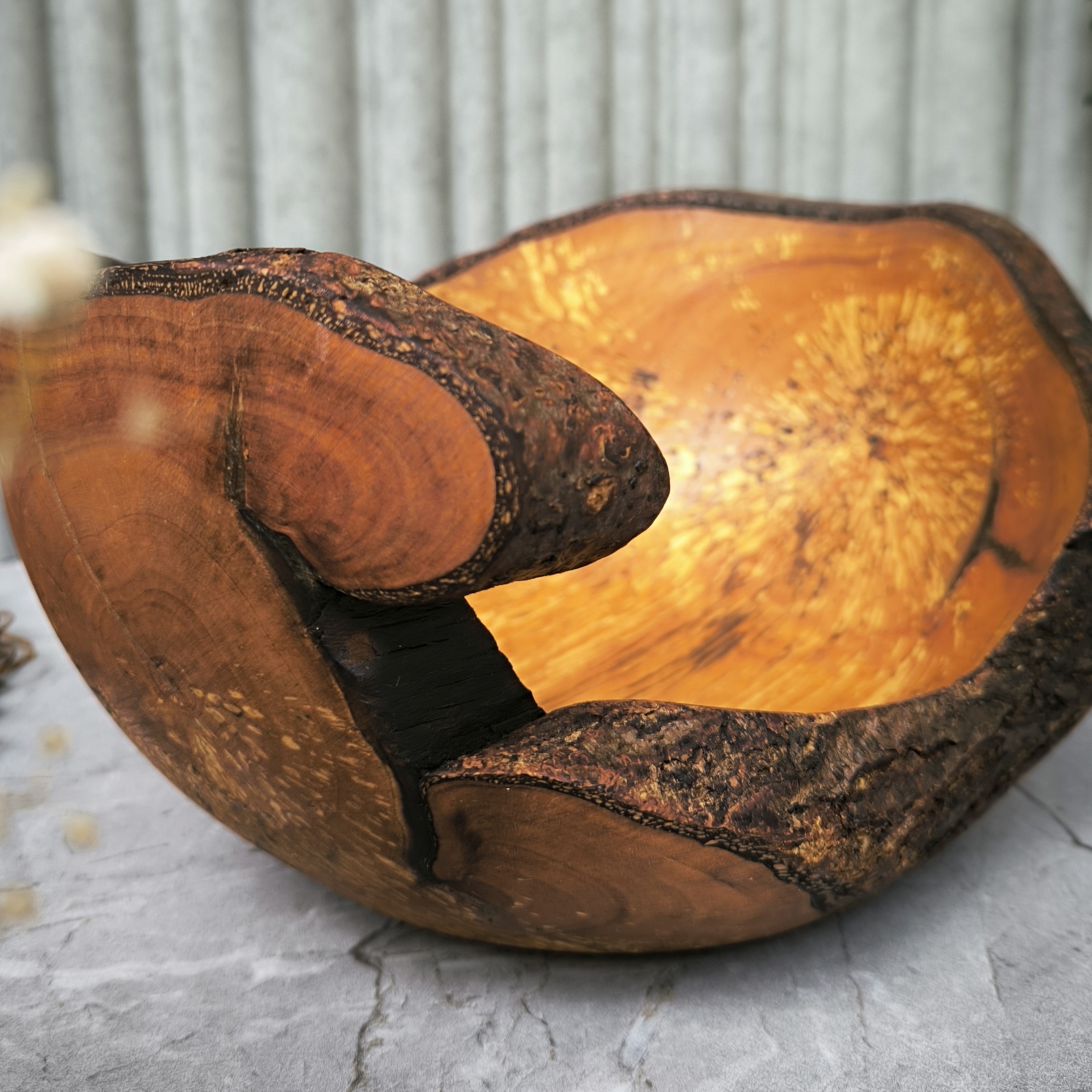 Decoratieve Burl Houten Kom – Natuurlijk Elzenhout