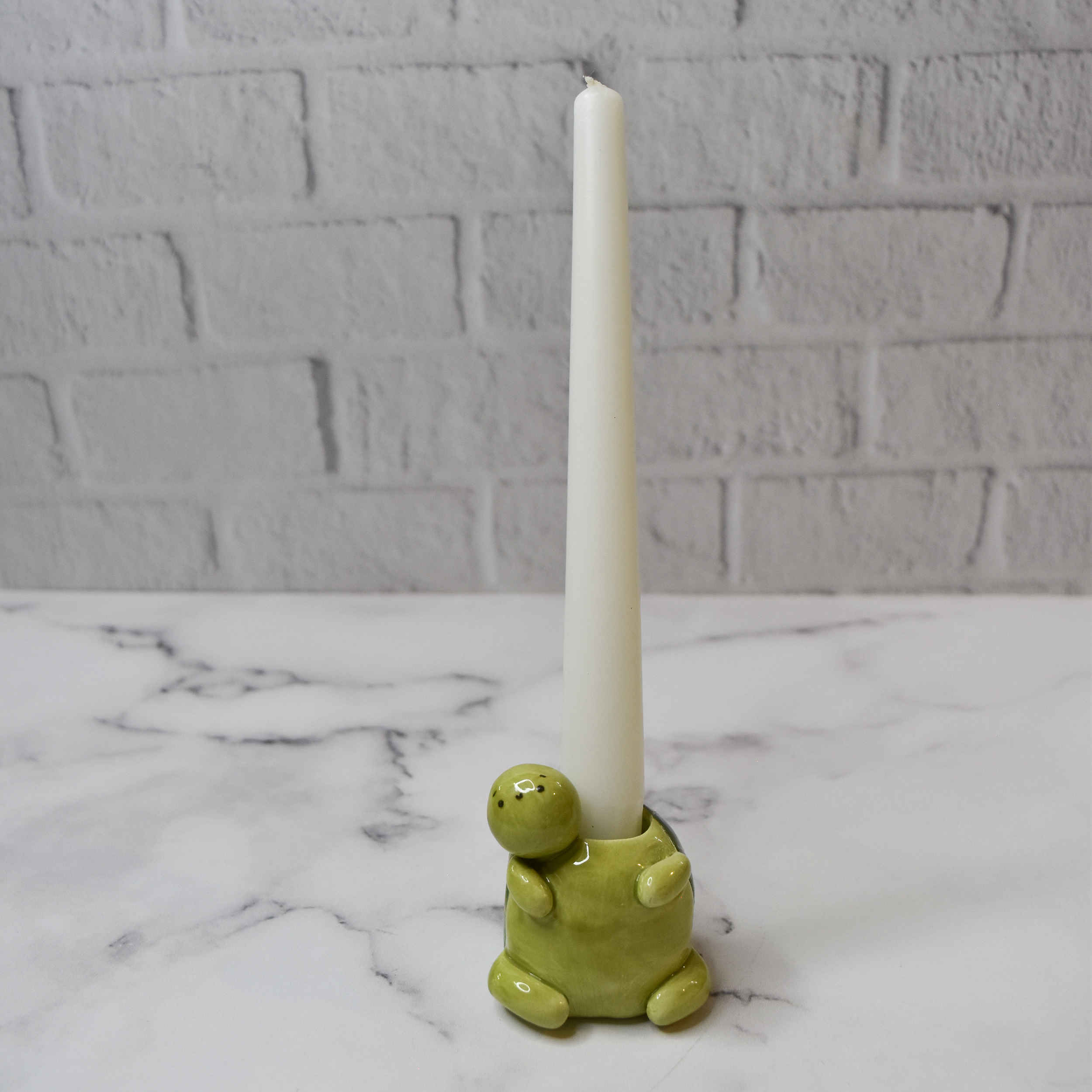 Decoratieve Keramische Kandelaar in Speels Schildpadontwerp – Perfect voor Elke Kamer