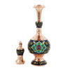 Decoratieve Koperen Fles Perzische Minakari met Bloemenmotief
