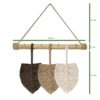 Decoratieve & Handgemaakte Macramé Wand Sleutelhouder met Bladontwerp