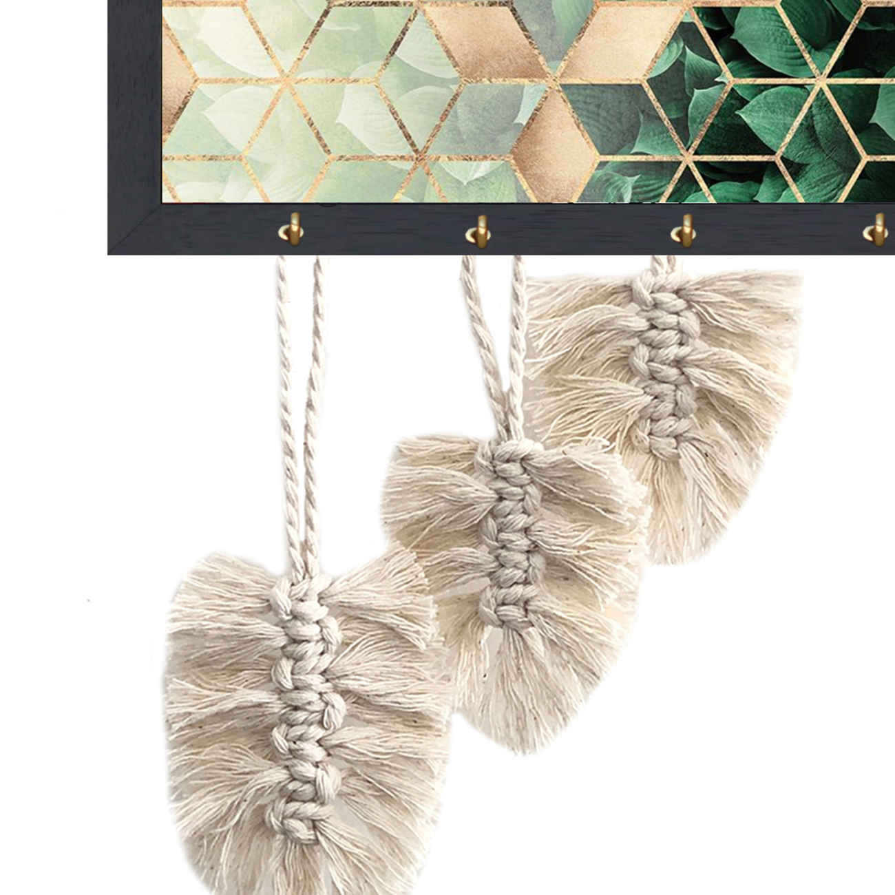 Decoratieve Handgemaakte Wand Sleutelhouder Model Macramé