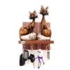 Decoratieve houten wand-sleutelhouder met plank & haken