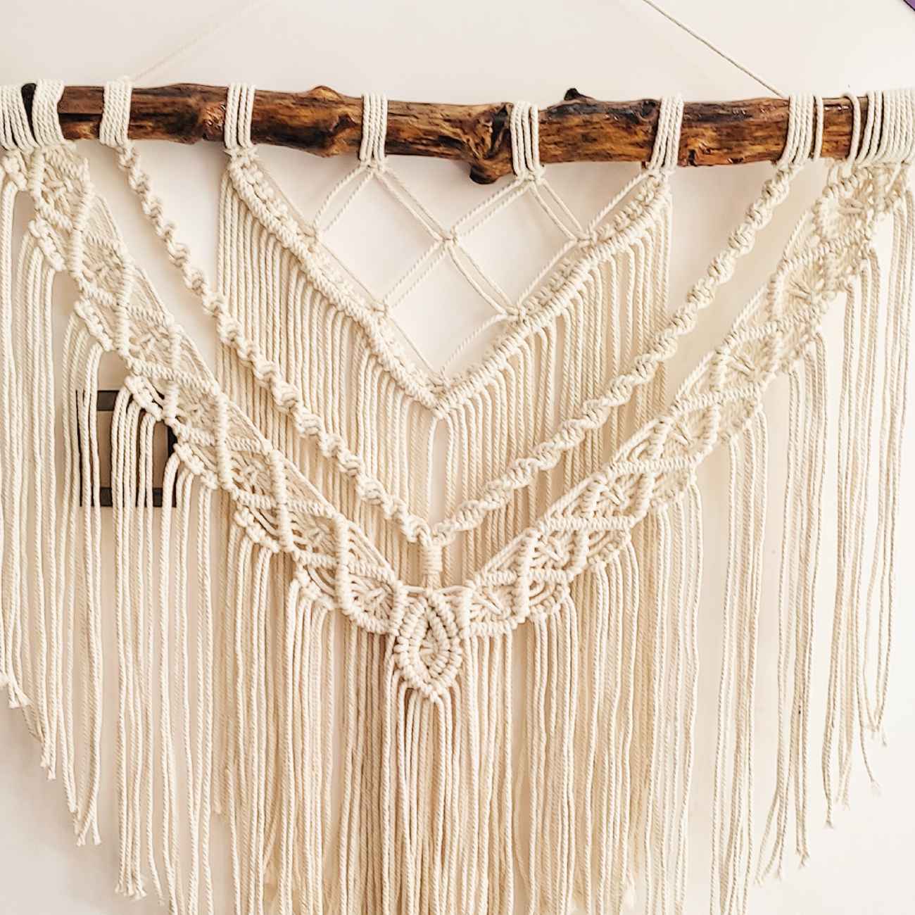Decoratief Macramé Wandkleed Wandtapijt Kunst met Geometrisch Ontwerp