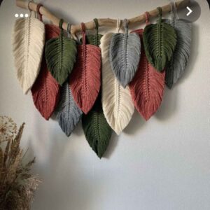 Decoratief Macramé Wandkleed Wandtapijt Kunst met Blad Ontwerp