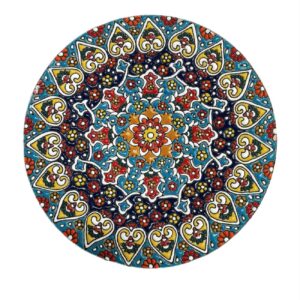 Decoratief Aardewerk Bord in Perzische Minakari Handgemaakt Wandkunst Bloemmotief
