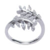 Fijne Zilveren Ring met Bladmotief & Amethist