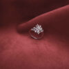 Fijne Zilveren Ring met Bladmotief & Amethist