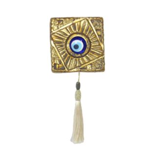 Boze Oog Aardewerk Wandhangend Amulet Model Goud