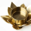 Glanzende Stalen Kaarshouder met Lotus Ontwerp Goud