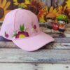 Geborduurde Baseballpet met Bloemmotief Roze