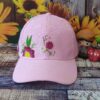 Geborduurde Baseballpet met Bloemmotief Roze