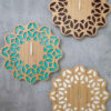 Handgemaakte Perzische Houten Wandklok – Turkoois