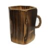 Handgemaakt Houten Make-upkwastenhouder met Artistiek Ontwerp & Handvat