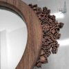 Handgemaakt Houten Spiegelkader met Bijpassende Kandelaars Set