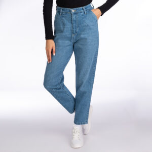 Hoge Taille Rechte Blauwe Jeans voor Dames