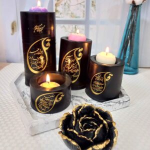 Islamitische Kaarsenset – Ideaal voor Moharram & Rouwgelegenheden (4 stuks)