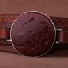 Islamitische Leren Armband Agaatsteen Imam Hassan Bruin