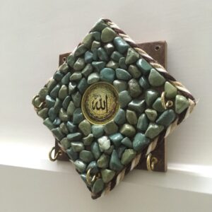 Islamitische Muur Sleutelhouder van Steen met 3 Haken in Allah Ontwerp