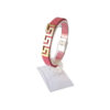 Leren Armband met Geometrisch Ontwerp in Roze