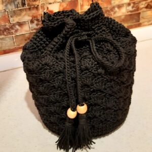 Macramé Rugzak Handgemaakt voor Dames in Zwart