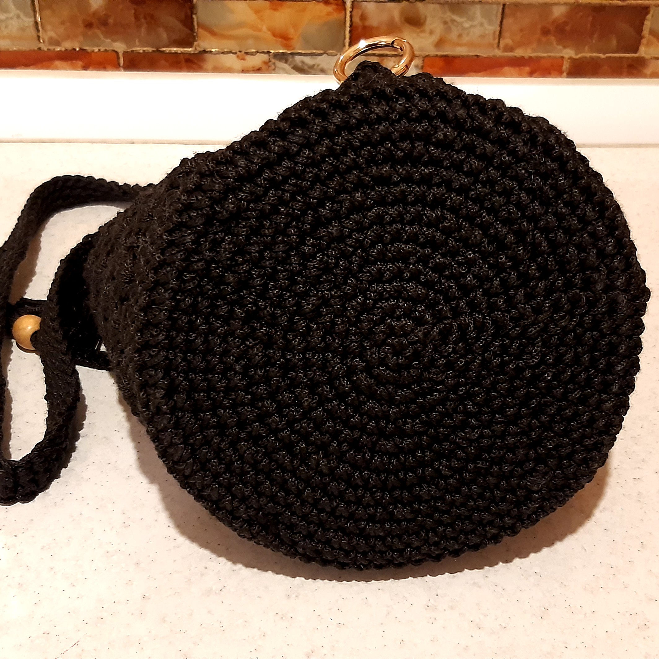 Macramé Rugzak Handgemaakt voor Dames in Zwart