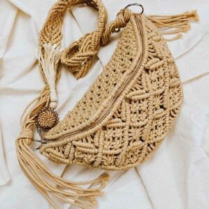 Macramé Schoudertas Handgeweven Model Heuptas