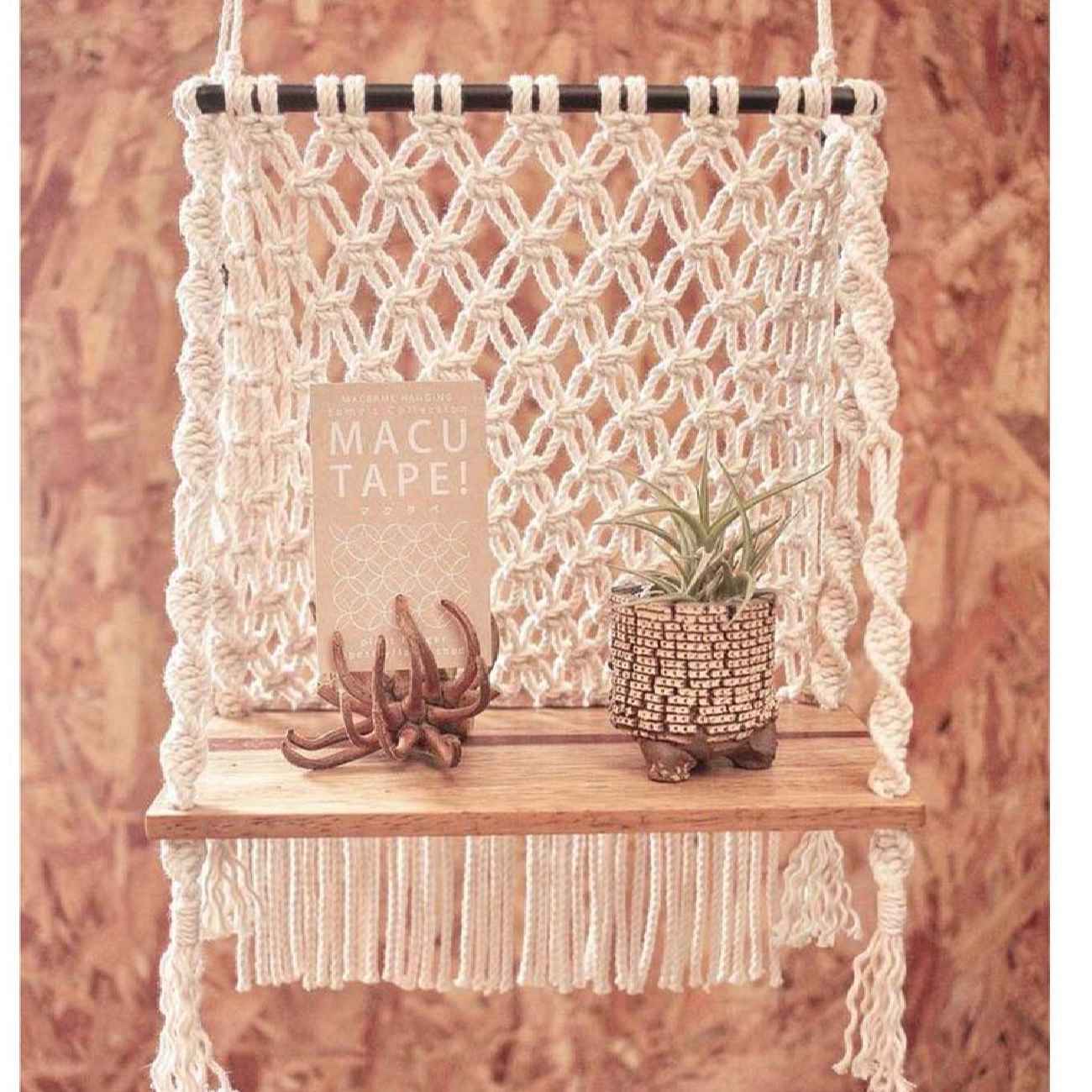 Macramé Wandkleed Handgemaakt Wandtapijt Kunst Bohemian met Plank