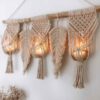 Macramé Wandkleed Handgemaakt Wandtapijt Kunst met Vaasje