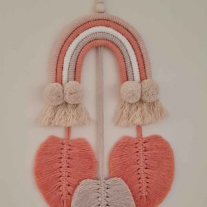 Macramé Wandkleed Wandtapijt Kunst met Regenboog Ontwerp