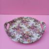 Robuust melamine dienblad - Rechthoekig dienblad met roze bloemenpatroon