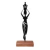 Minimalistische Kunstsculptuur – Afrikaanse Vrouw Zwart