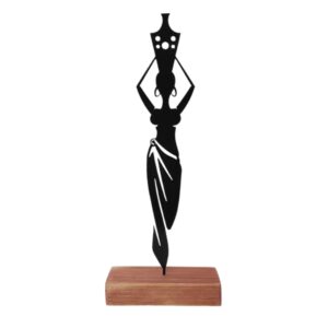 Minimalistische Kunstsculptuur – Afrikaanse Vrouw Zwart