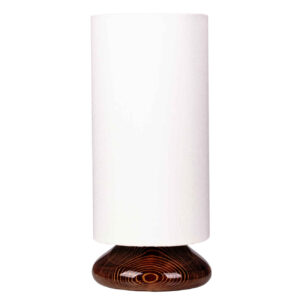 Minimalistische Houten Cilinder Tafellamp – Witte Kap