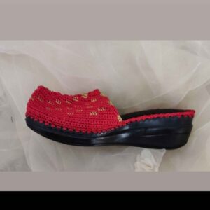 Perzische Slippers — Rood Charough Design — Handgemaakt