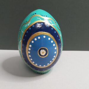 Perzisch Decoratief Handbeschilderd Struisvogelei met Boze Oog Ontwerp