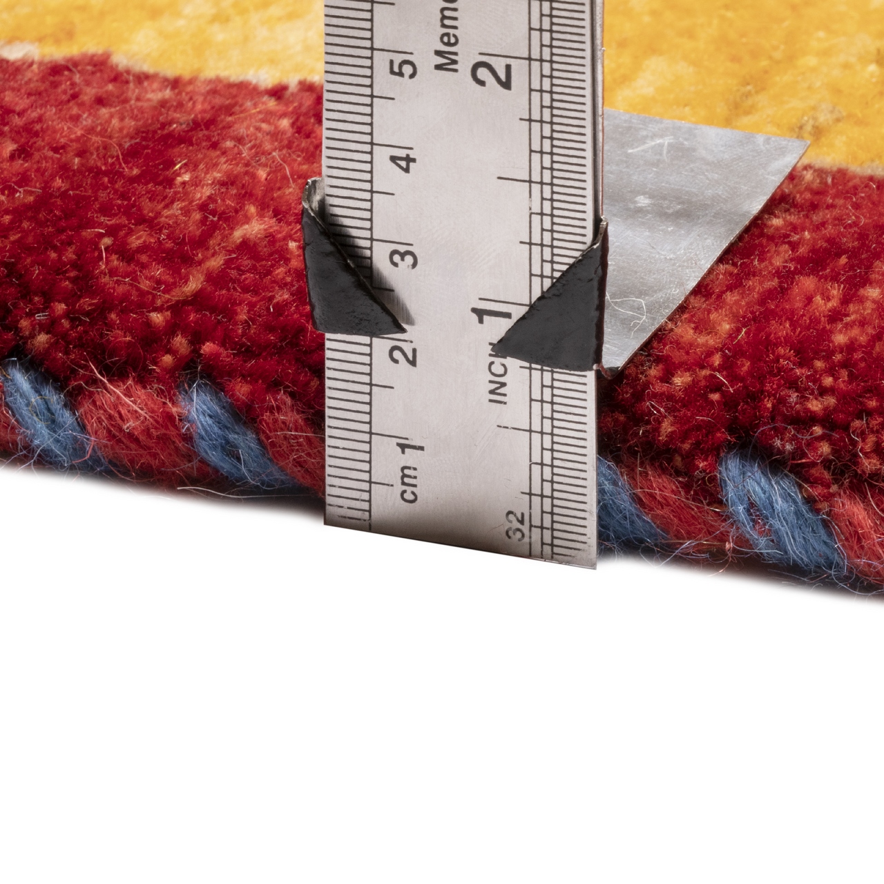 Origineel handgeknoopt Perzisch gestreept Gabbeh tapijt met dierenmotieven – Rood, Wol