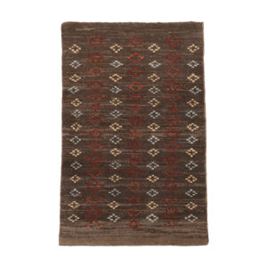Origineel handgeknoopt Perzisch Kheshti Gabbeh tapijt – Geometrisch, Bruin, Wol
