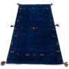 Handgeknoopt Perzisch minimalistisch Gabbeh loper - Effen, Marineblauw, Wol