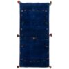 Handgeknoopt Perzisch minimalistisch Gabbeh loper - Effen, Marineblauw, Wol