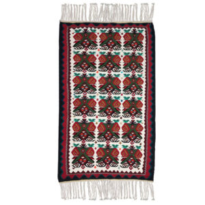Perzisch Kilim Tapijt Authentiek Handgeweven Geometrisch Rood