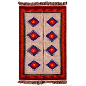 Perzisch Kilim Tapijt van Wol Handgeweven in Fars Qashqai Rood