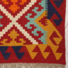 Rode Perzische Qashqai Kelim uit Fars, geometrisch handwerk van wol